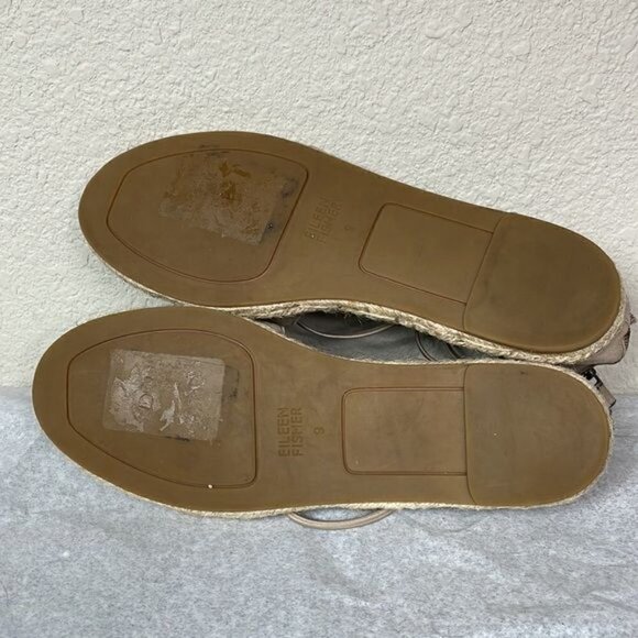 Eileen Fisher Lace Up Espadrille Sandals Lee Beige Tan Suede DIY Needs Repair 9 - Picture 10 of 11